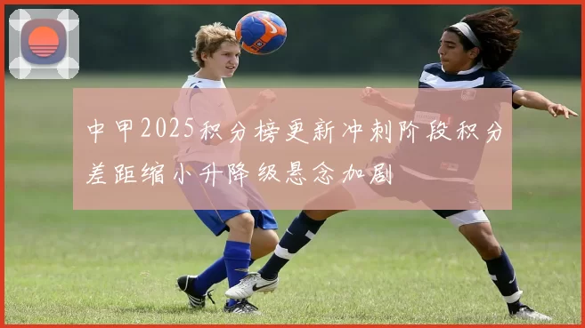 中甲2025积分榜更新冲刺阶段积分差距缩小升降级悬念加剧